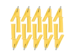2026velora-10 Pinzas Cocodrilo De Latón Con Aislamiento Pvc Para Multímetro Y Conectores Banana De 4mm Amarillo