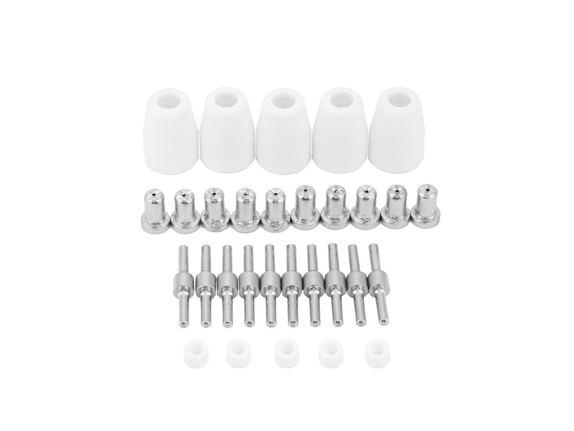 Kit De 30 Consumibles Para Antorcha De Plasma Pt-31xt: Boquillas, Electrodos, Anillos De Remolino Y Protectores.