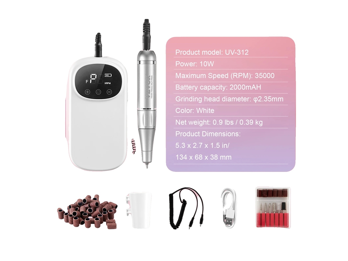 Taladro de uñas inalámbrico de alta eficiencia, 35k OEM