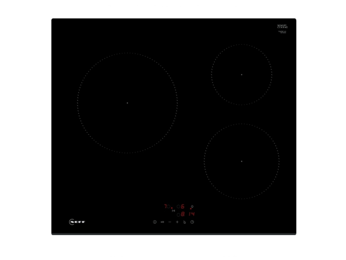 Placa de inducción 60cm 3 fuegos 4600wnegro T36FBC1L0 - NEFF