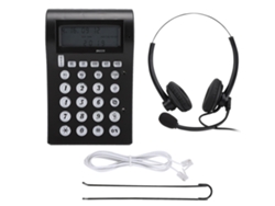 Auriculares telefónicos comerciales con cable y pantalla LCD
