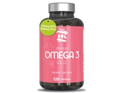 Cápsulas de Omega 3 2000 mg a base de aceite de pescado. 120 cápsulas blandas con ácidos grasos Omega 3: 700 mg de EPA, 500 mg de DHA y vitamina E.