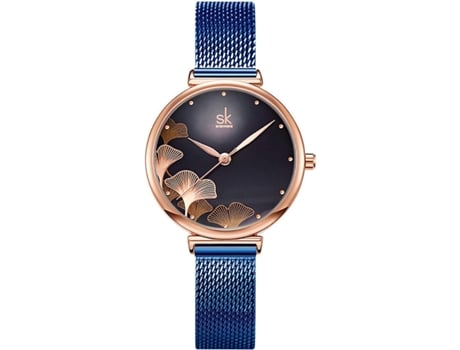 VEANXIN Relojes de pulsera impermeables estilo acero inoxidable para mujer-S-rosa