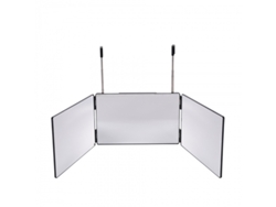 Espejo compacto de tres caras, espejo de maquillaje portátil unisex, plegable Mdug (negro)