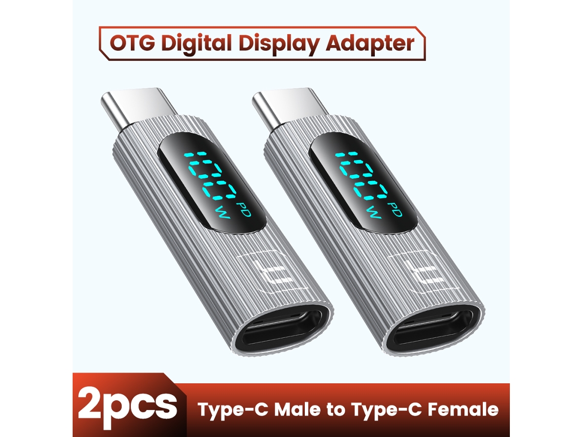 Adaptador USB-C de 100 W, adaptador de pantalla USB-C a USB 2.0, conector OTG, para MacBook Pro/Air/Samsung S9, color plata