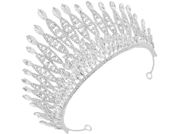 Coroa De Casamento Feminina Leve Em Metal Com Tiara De Strass Brilhantes