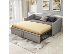 Cama Con Cajones De Almacenamiento De Terciopelo 180x200 Cm - Somier De Láminas - Gris