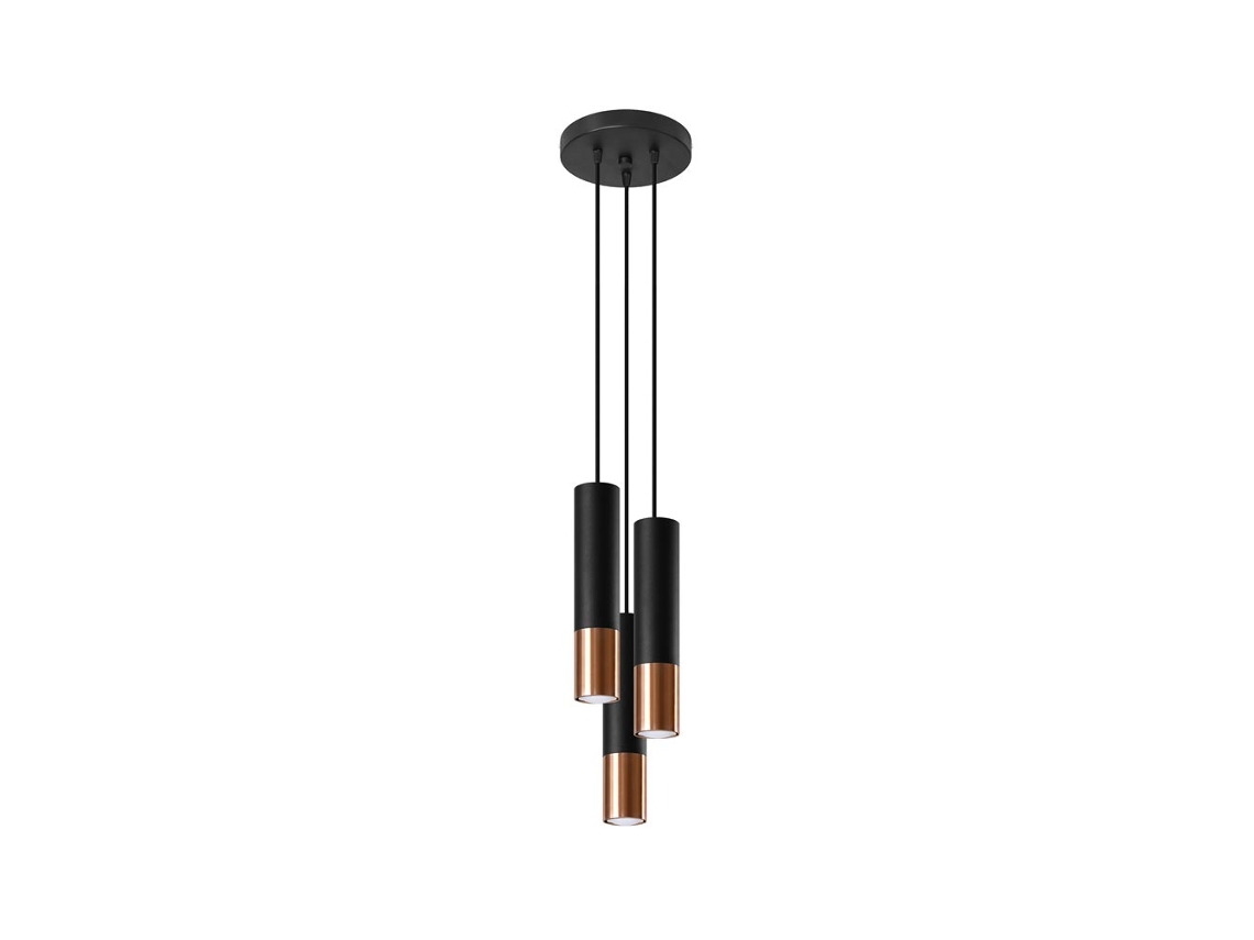 Sollux Sl.0949 Lámpara Colgante Loopez 3p Negro Cobre