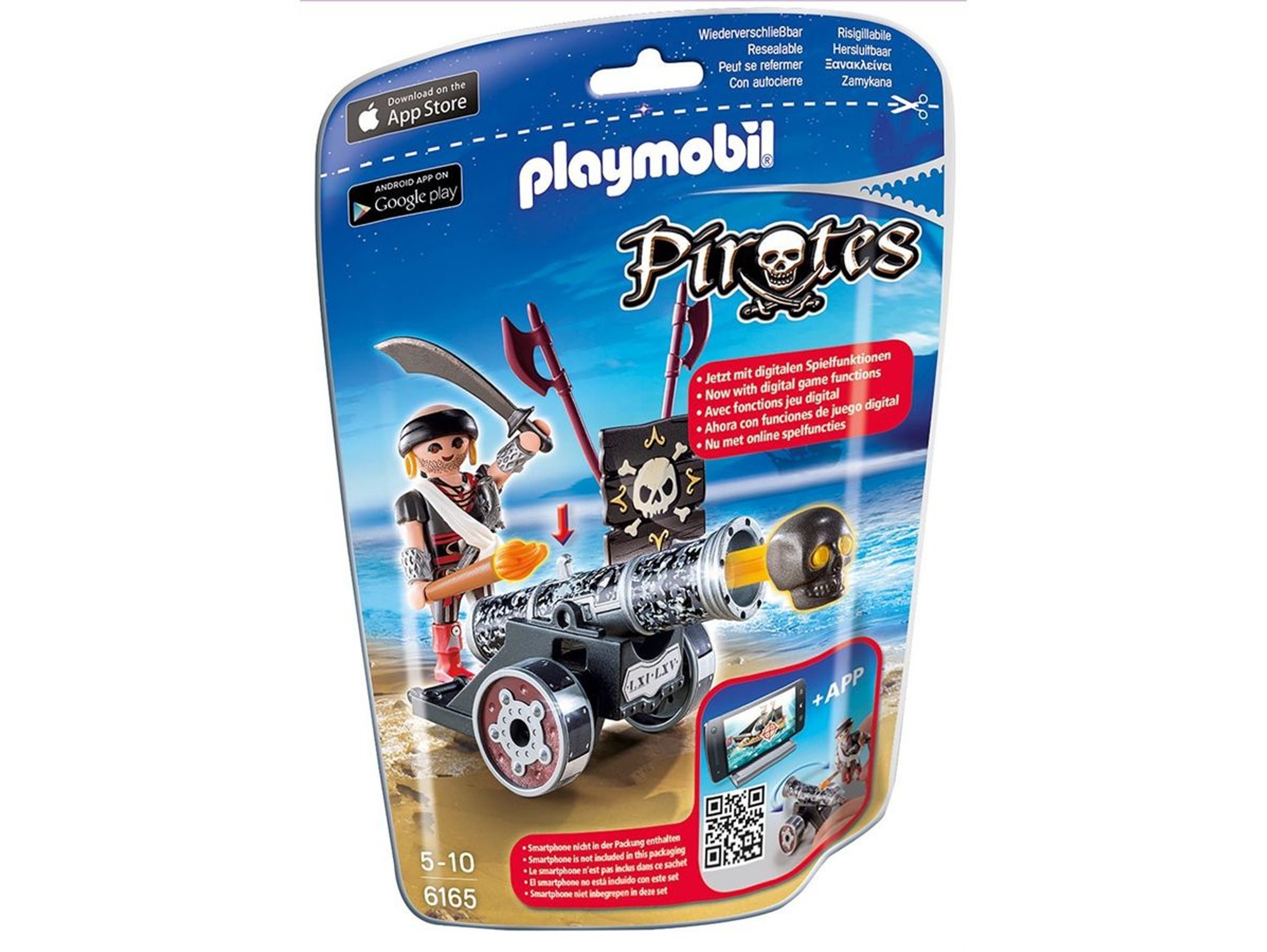 PLAYMOBIL Pirates - Cañon Interactivo Negro con Pirata - 6165