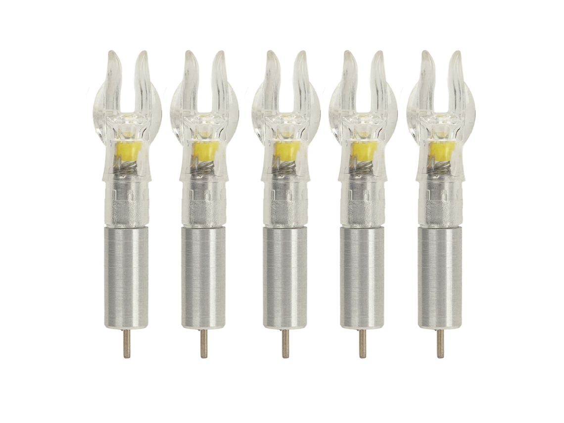 Puntas De Luz Led, De Plástico, De Fácil Instalación, Para Flechas Con Diámetro Interior De 6,2 Mm, Con Batería, Color Amarillo.