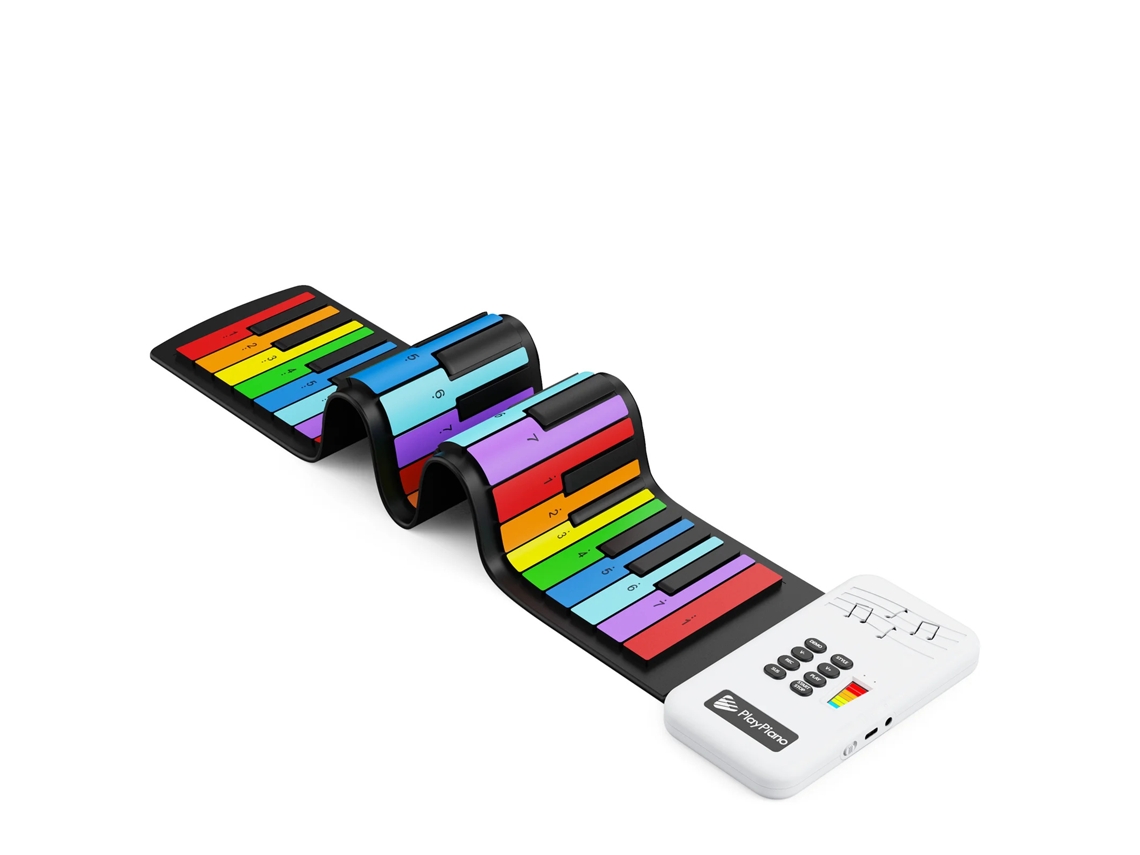 Piano electrónico plegable Eifson de 49 teclas con 8 timbres y 6 canciones de demostración educativa.