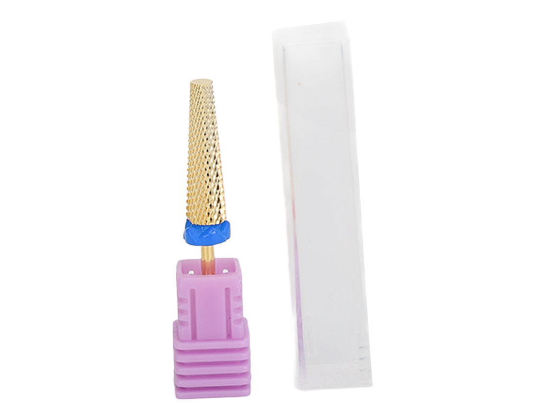 Lima De Uñas Cónica Larga Y Rápida De Acero De Tungsteno Para Manicura, Color Dorado, 133 M