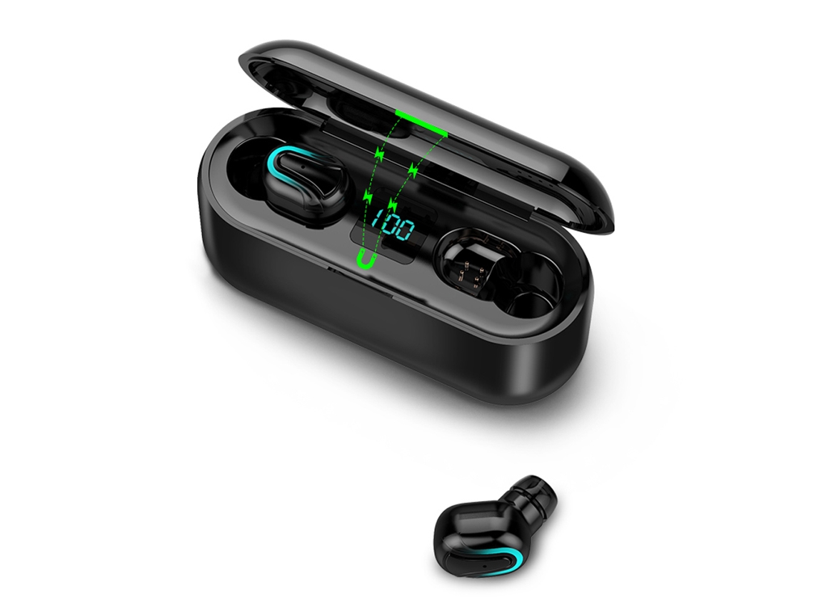Auriculares Estéreo Intrauditivos Bluetooth 5.0 Tws Con Micrófono, Resistencia Al Agua Ipx5 Y Estuche De Carga Con Pantalla Digital.