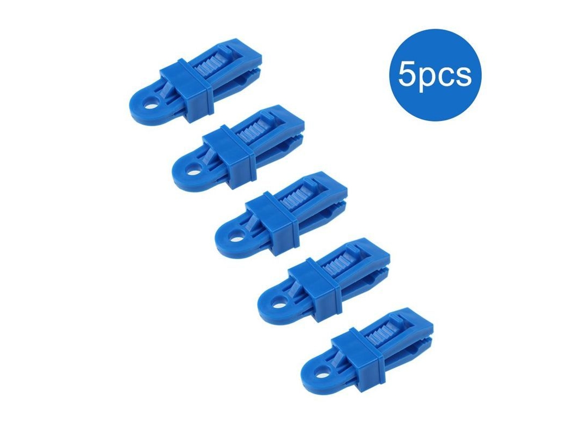 2026-5 Clips De Loneta Ajustables Para Tiendas De Campaña, Camping Y Exteriores, Material Nylon Azul
