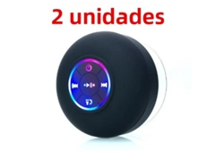 Nuevo altavoz inalámbrico Bluetooth LED impermeable para baño Mdug (2 negros)