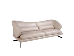 Sofá de 3 Plazas ANGEL CERDA (Gris Taupe y Negro - Cuero - 230 x 90 x 85 cm)
