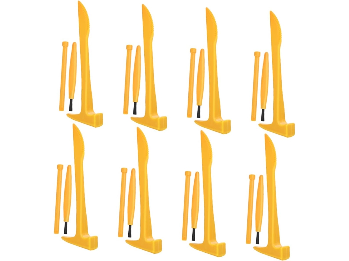 Kit De Arqueología De 8 Piezas Con Martillo, Cincel Y Cepillo