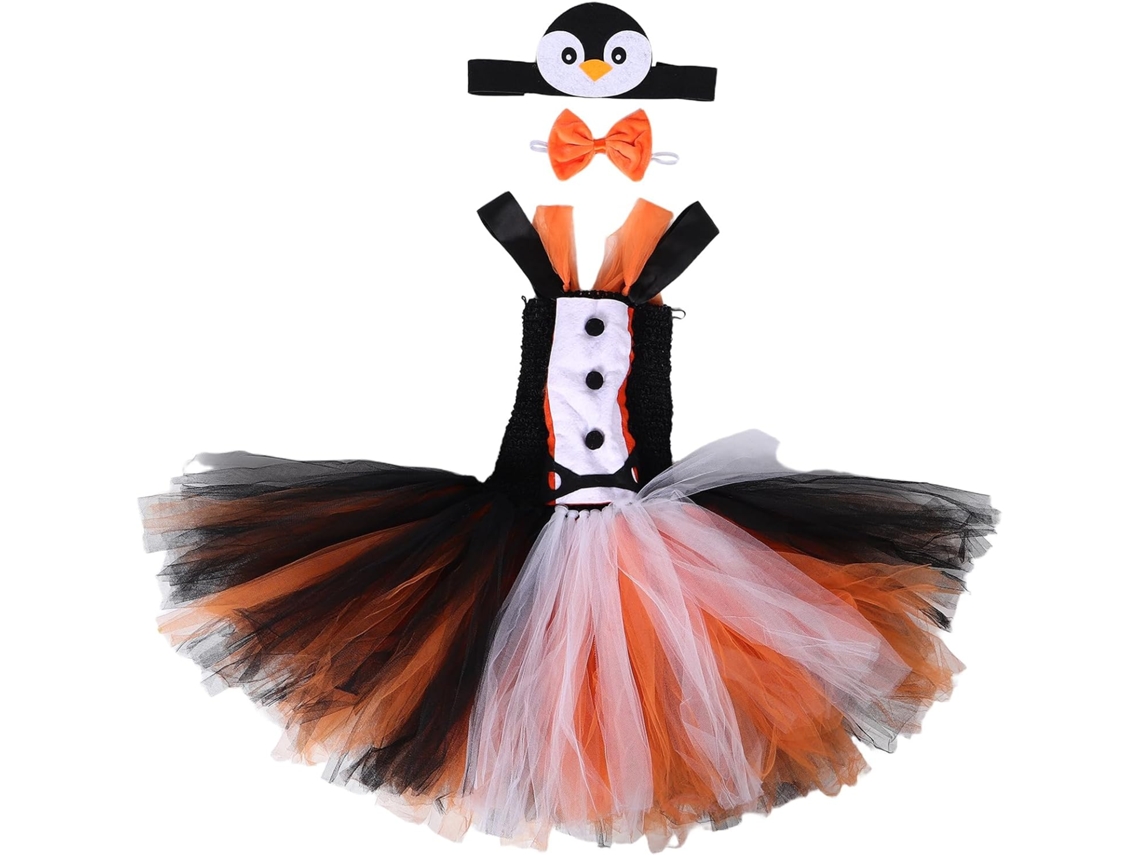Disfraz De Pingüino Para Niños Y Niñas, Traje De Cosplay Con Tutú, Diadema Y Lazo Para Fiestas Temáticas.