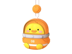 Ventilador de cuello recargable por USB, 3 velocidades, amarillo