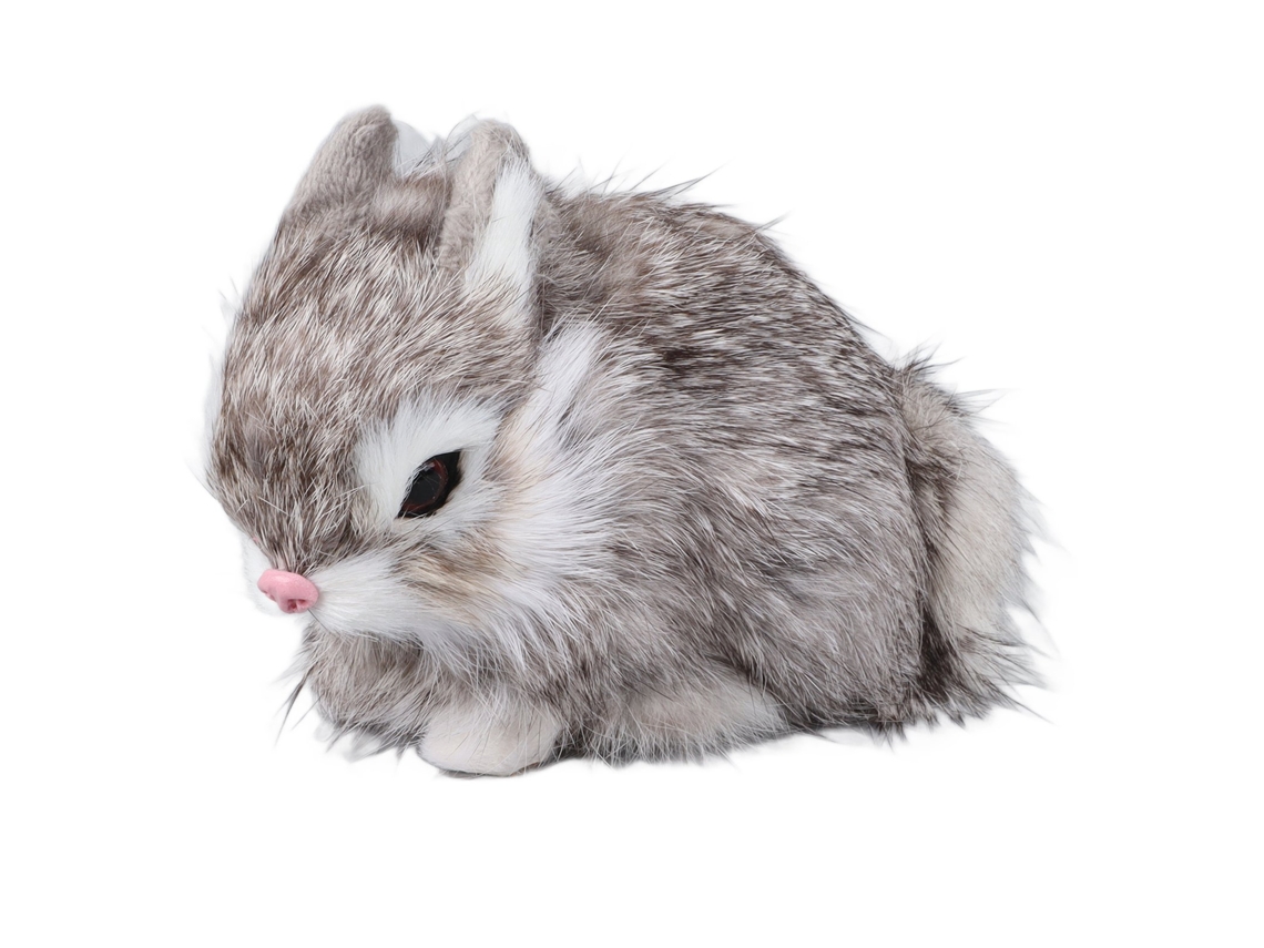Figura De Conejo Simulacro Peludo Suave Cute Colorfast Para Niños Decoración Props Gris