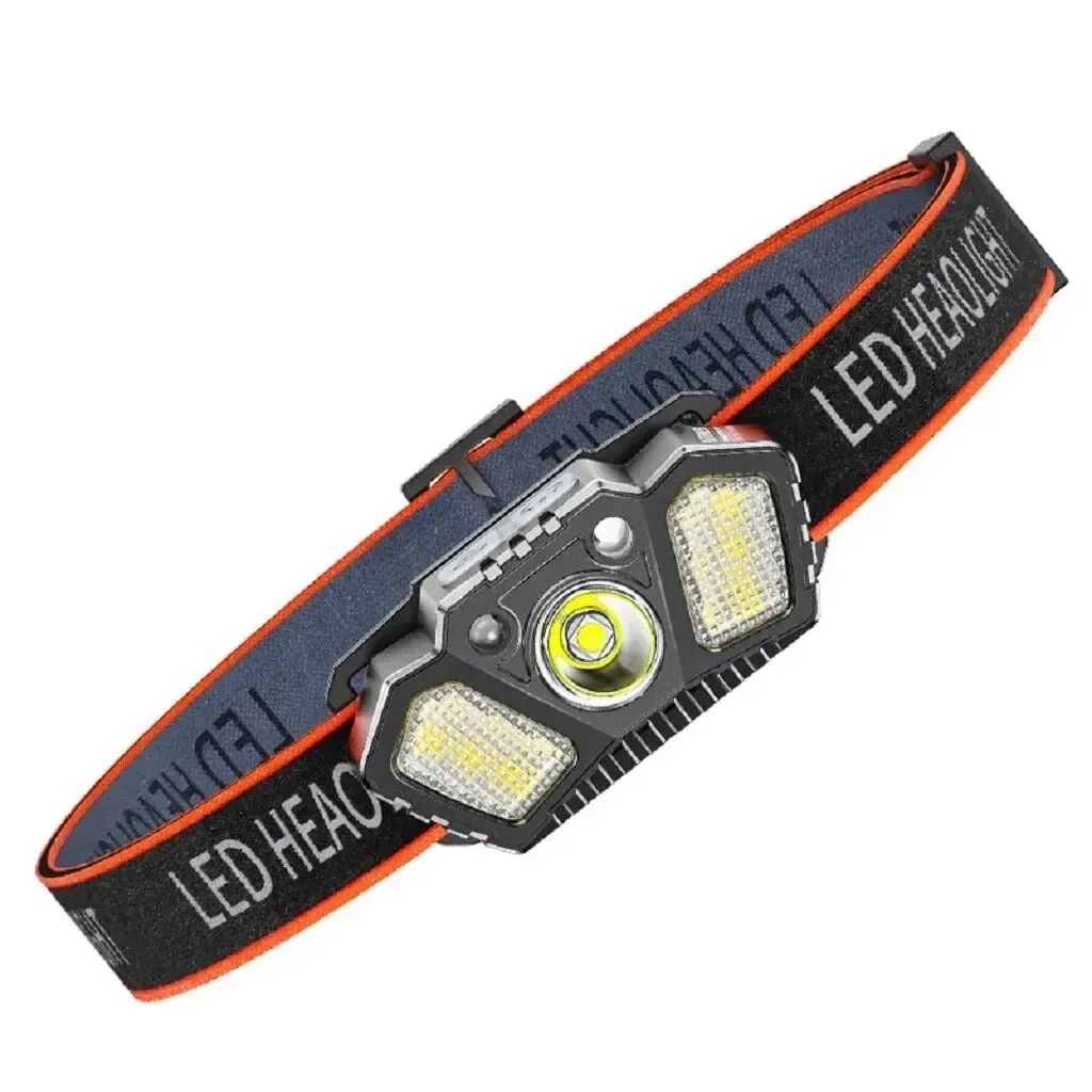 Linterna Frontal Con Sensor Portátil, Recargable Xpe Cob, 5 Modos, Adecuada Para Uso En Exteriores, Con Control Por Gestos.