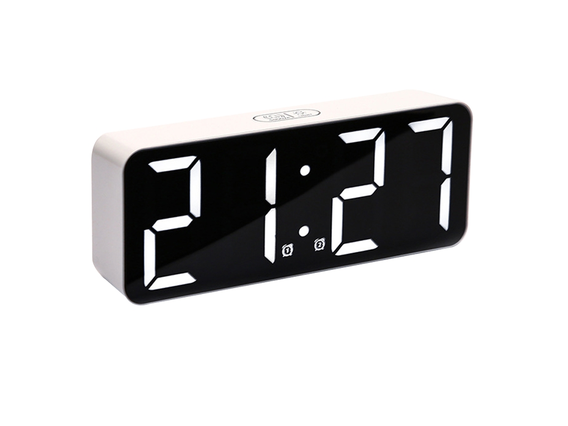 MEOIRUERY Despertador Digital con Temperatura Interior y Snooze, Alarmas Dobladas para Dormitorio