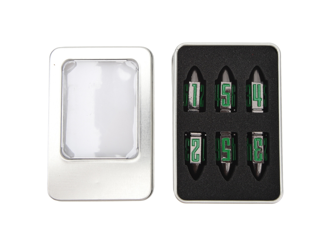 2026 Set De Dados De Metal Verde Claro 6 Piezas Para Juegos De Mesa Descompresión Dados Poliédricos