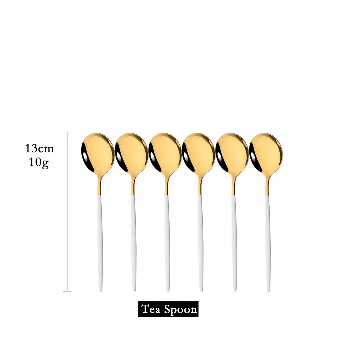(oro Blanco, 6 Cucharaditas) Acero Inoxidable, Vajilla De Cocina