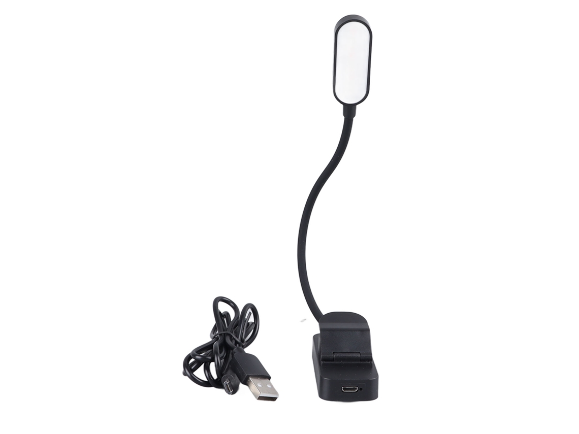 Pequeña Y Ligera Lámpara De Lectura Con Clip, Con 4 Modos De Luz Y Silicona Ajustable Para Estudiar.