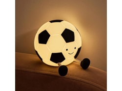 Luz nocturna de silicona con diseño de fútbol, lámpara de noche infantil con dibujos animados, recargable (blanca)