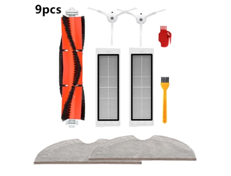 Kit de peluca peluda con filtro de 9 piezas para aspiradora Xiaomi Roborock S6 S5 Max S50 S55 S60 S65 E25 E35, paño de fregona