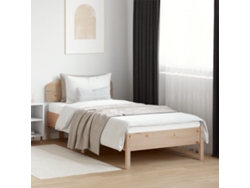 Estructura De Cama Sin Colchón Madera Maciza De Pino 90x200 Cm
