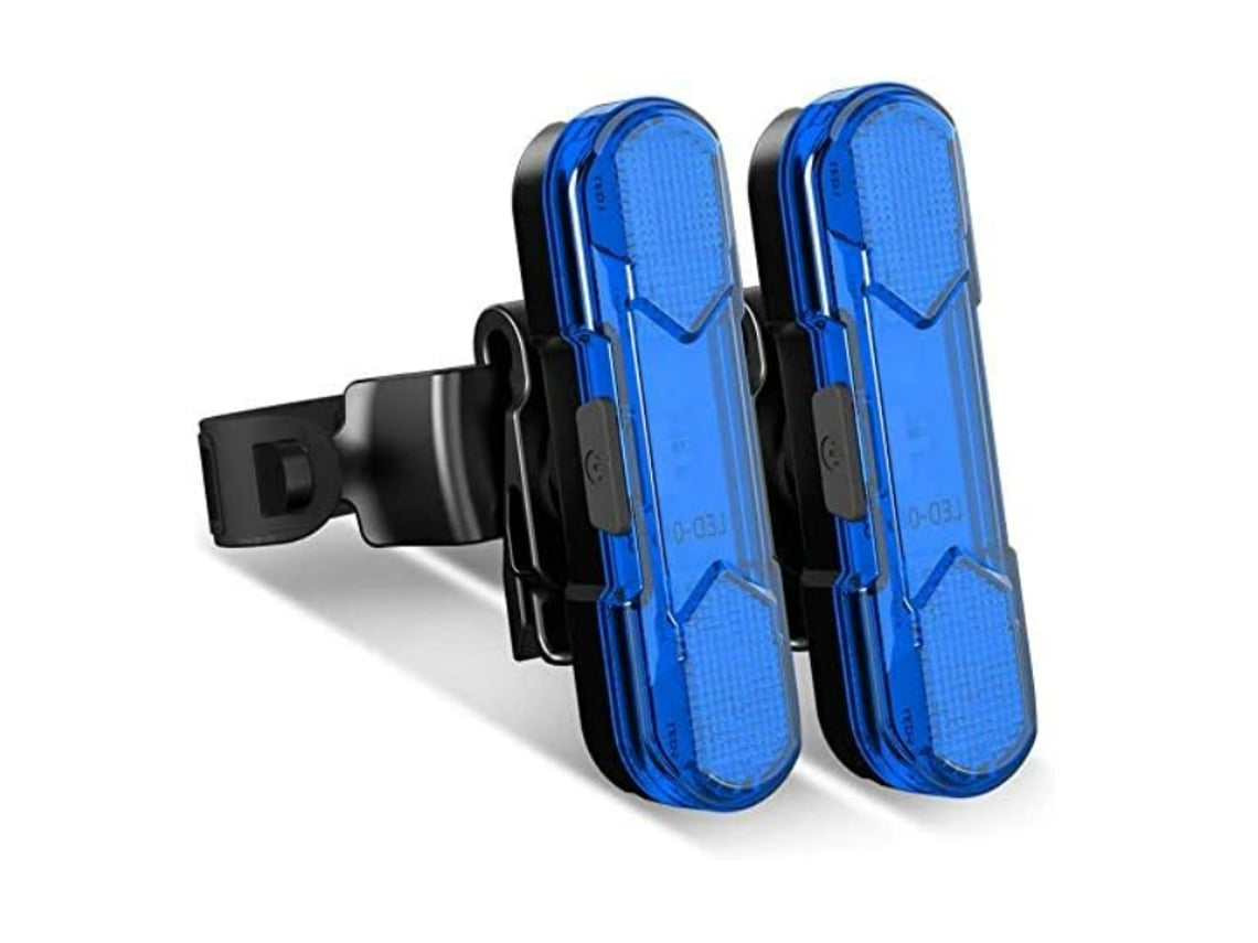 Paquete de 2 luces traseras de bicicleta recargables USB giratorias de 360 ​​grados impermeables YIZHOOD DES1504 (negro)