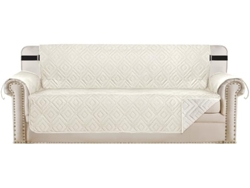 Funda de sofá impermeable Siurn, color blanco, apta para mascotas y niños (117 cm x 56 cm)