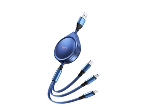 Cable Remax Datos Telescópico Teléfono Móvil Carga Rápida Interfaz Micro Usb Tipo para iPhone 18 Azul