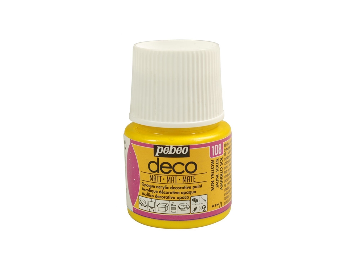 Tinta Acrílica PÉBÉO Mate (Opaca - Amarillo Sol - 45ml)