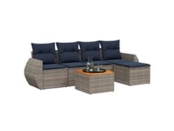 Maison Exclusive - Conjunto De Sofá De Jardín De 6 Piezas Con Cojines, Poliratán Gris