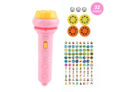 Linterna proyector 2026 para niños con 32 diseños de animales, juguete educativo con luz para el aprendizaje temprano, color rosa.