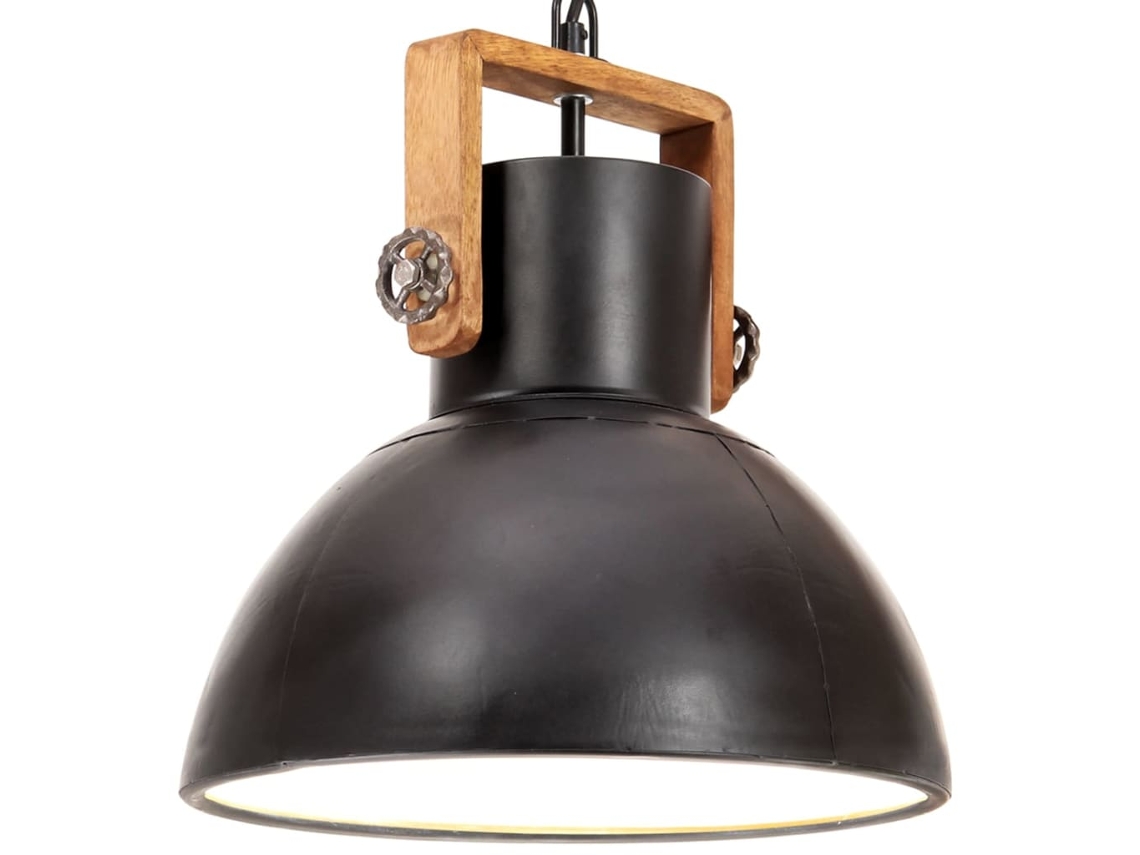 Lámpara Luminária Colgante Industrial Redondo 25 W 30 Cm E27 Negro