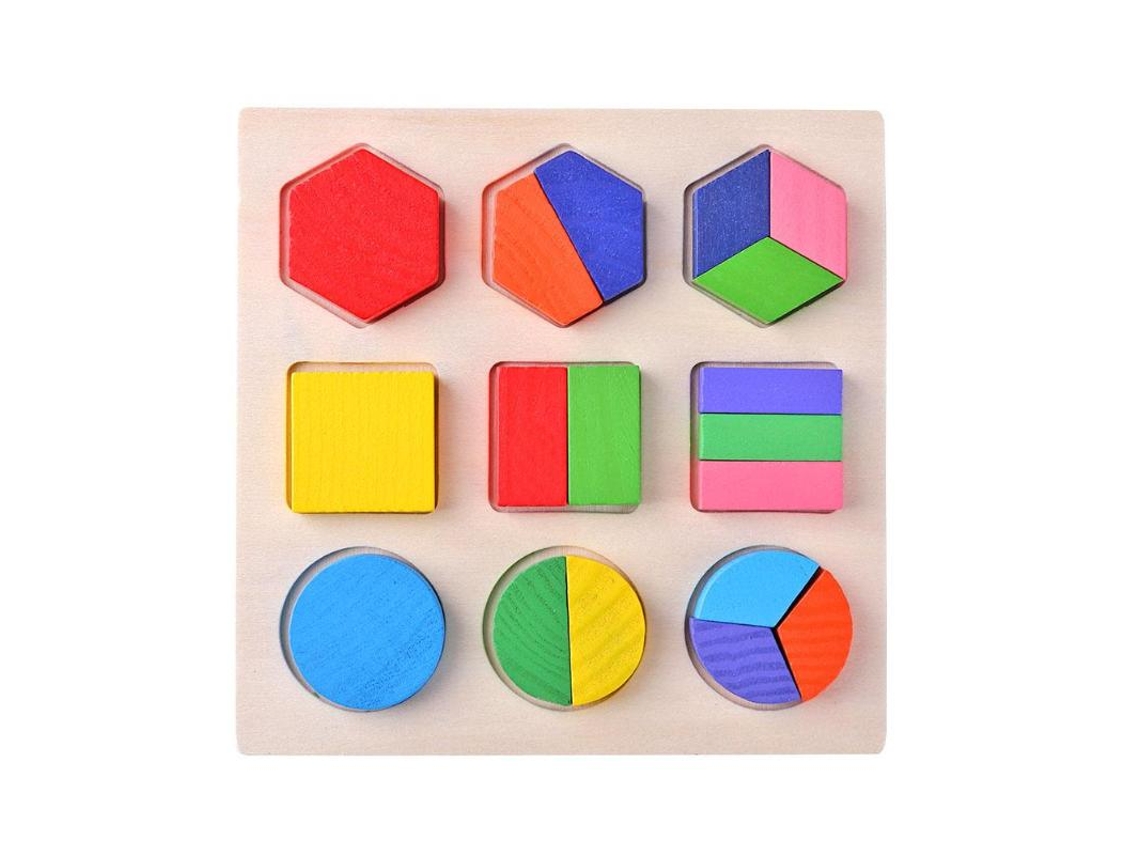 Rompecabezas de formas geométricas de madera MDUG, bloques de construcción matemáticos para clasificación, juego educativo para preescolar
