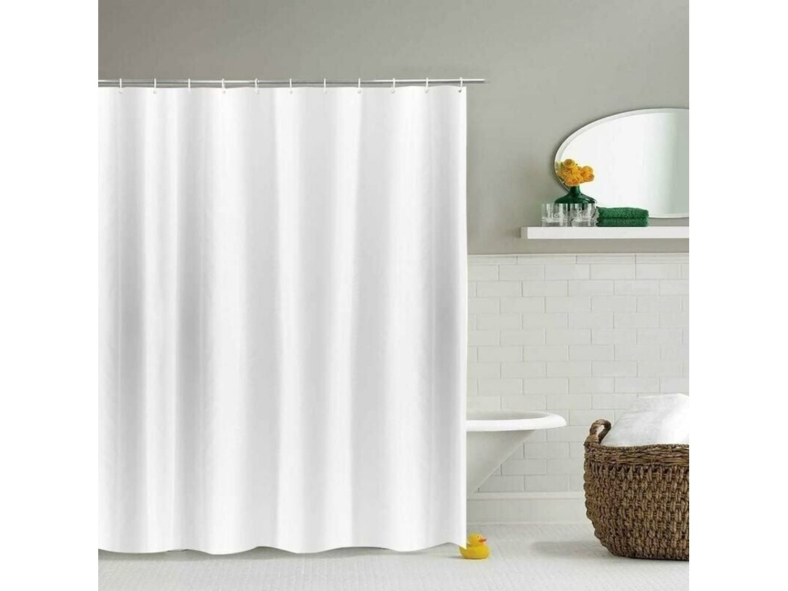 Cortina de Ducha Extra Larga, Antimoho, Impermeable, Blanca 180x220 cm JEIIBRZUI
