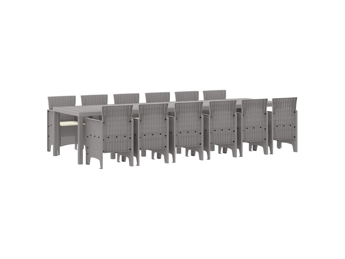 Maison Exclusive - Conjunto De Comedor De Jardín 13 Pcs Gris Claro Ratan Polt