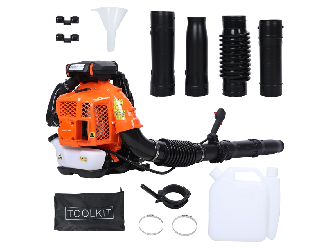 Soplador De Hojas De Mochila A Gasolina Flasidu 80 Cc, 4,3 Cv, 3,5 Kw/7250 Rpm, 900 Cfm, 92,2 M/s, Profesional Para Jardín Y Limpieza.