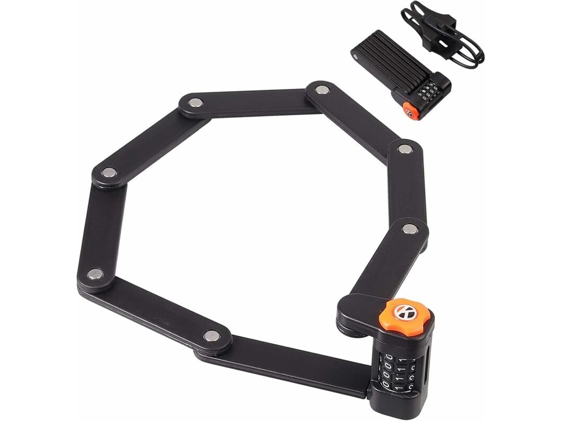Candado de bicicleta plegable de alta seguridad con protección anticortes, material impermeable para mayor seguridad, fácil de instalar.