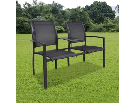Banco Jardin VIDAXL Negro Tela (220x66x65 cm)