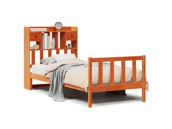 Maison Exclusive - Cama Con Estantería Sin Colchón Madera Maciza Marrón 100x200 Cm