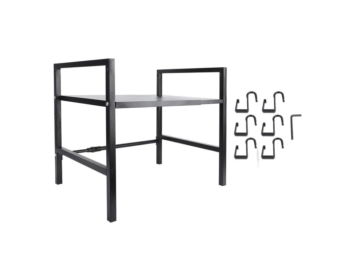 Estante Extensible Para Microondas, Altura Ajustable De 40 A 64 Cm, Acero Al Carbono, Para Almacenamiento En Cocina O Garaje.