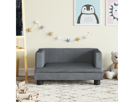 MAISON EXCLUSIVE - Sofá para niños de terciopelo gris oscuro 60x40x30 cm