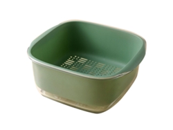 Colador De Cocina Multifuncional De Dos Capas Para Lavar Frutas Y Verduras, Fabricado En Plástico.