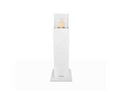 Chimenea de jardín de bioetanol Capri 110 blanca para uso exterior